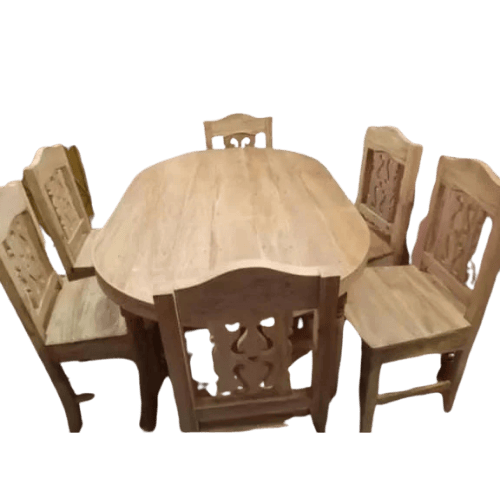 Dining table set 6 chairs mehogoni woods made